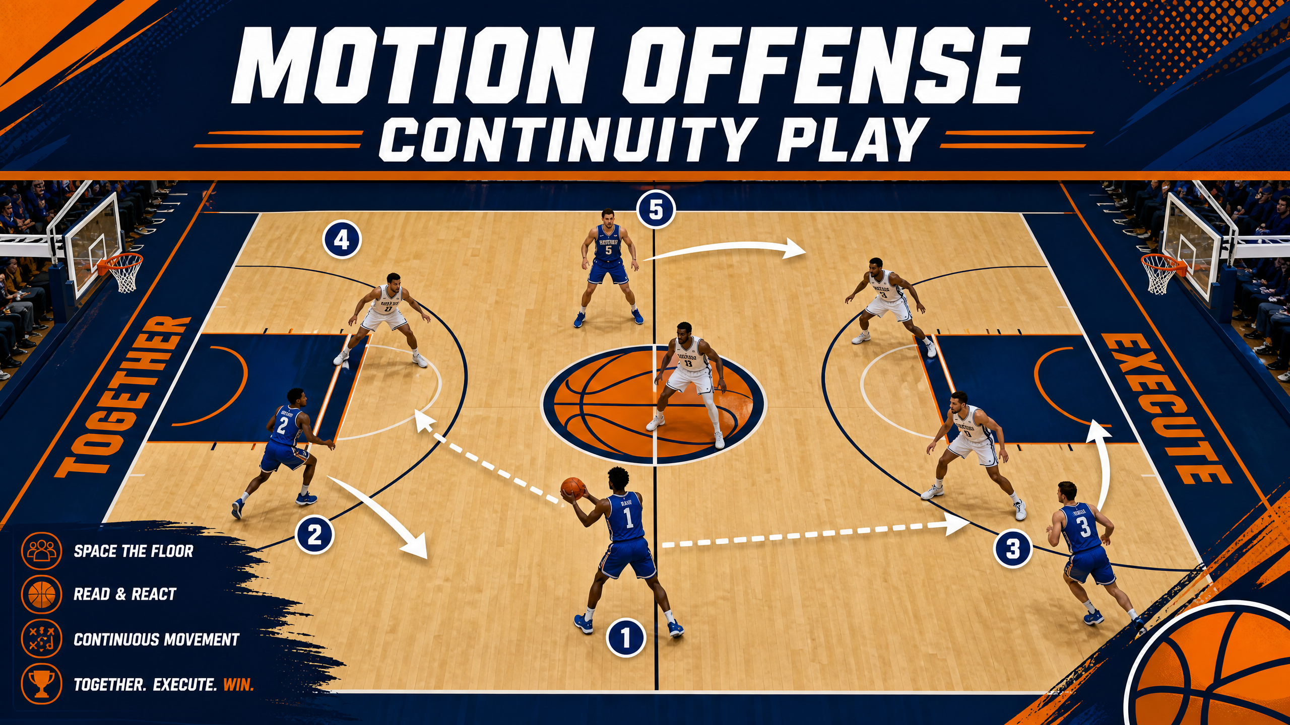 4-Out 1-In Motion Offense Continuity Play