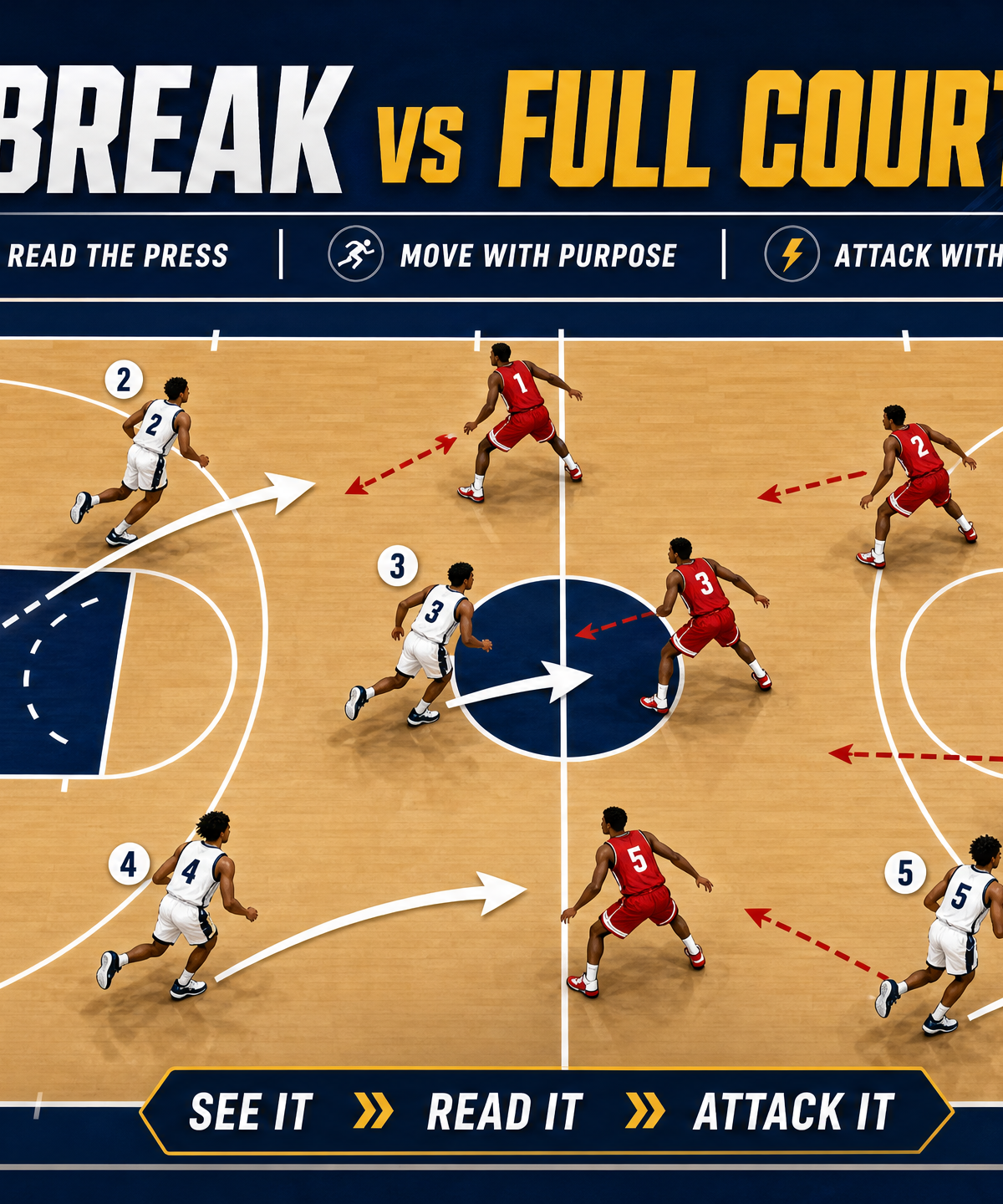 The '4-Up' Release: Breaking Full-Court Pressure with Poise