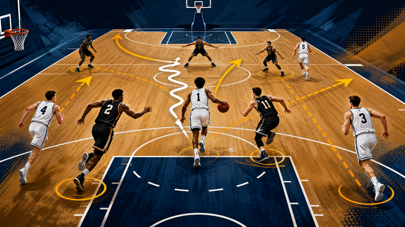 4-Up Flash Full-Court Press Break Drill