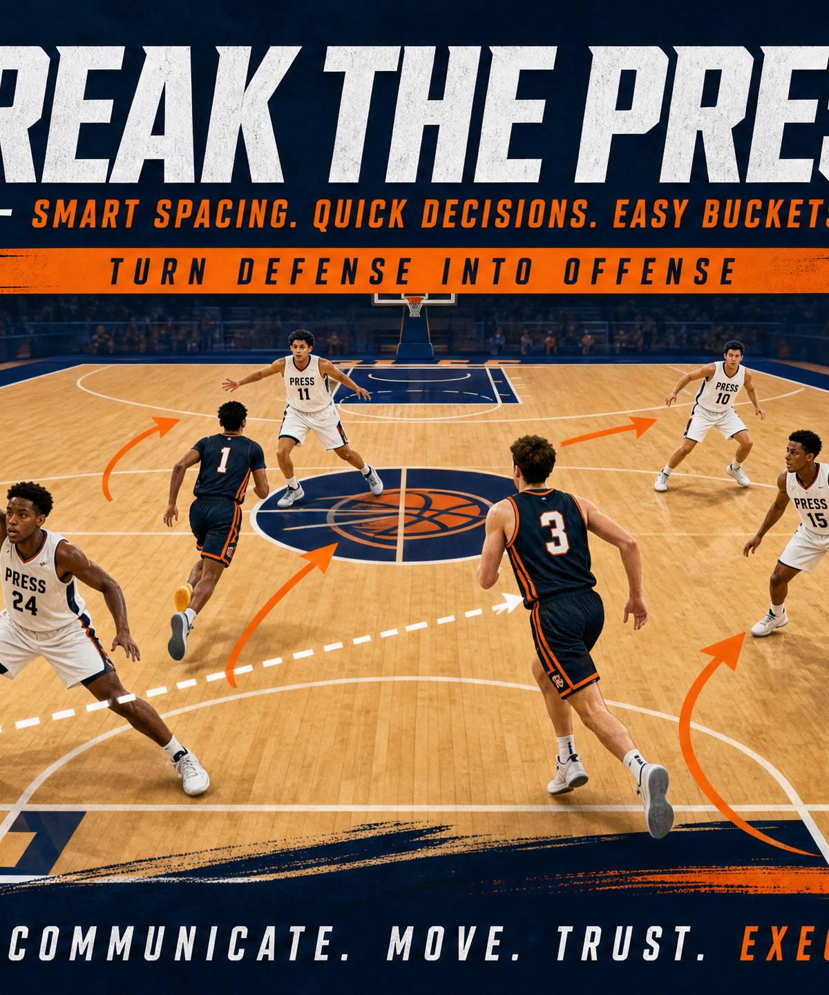 The 5-Out Press Break: Beating Full-Court Pressure with Spacing and Speed