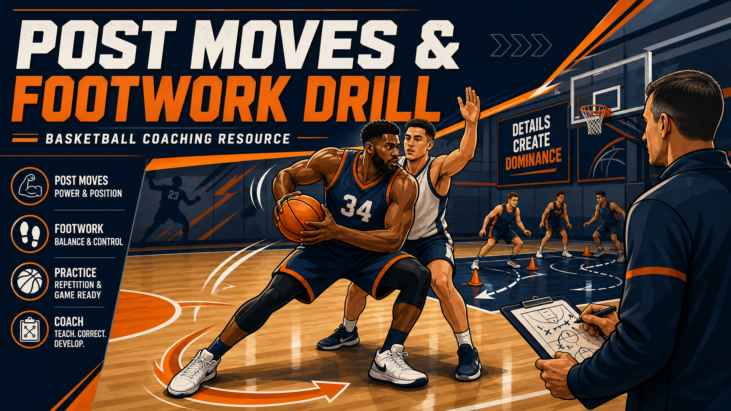 Mastering the Paint: Essential Post Moves and Footwork Drill