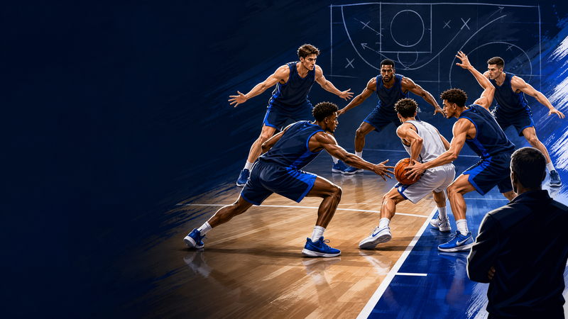 Half-Court Trap Press: Sideline Funnel, First-Pass Rotation & Recovery