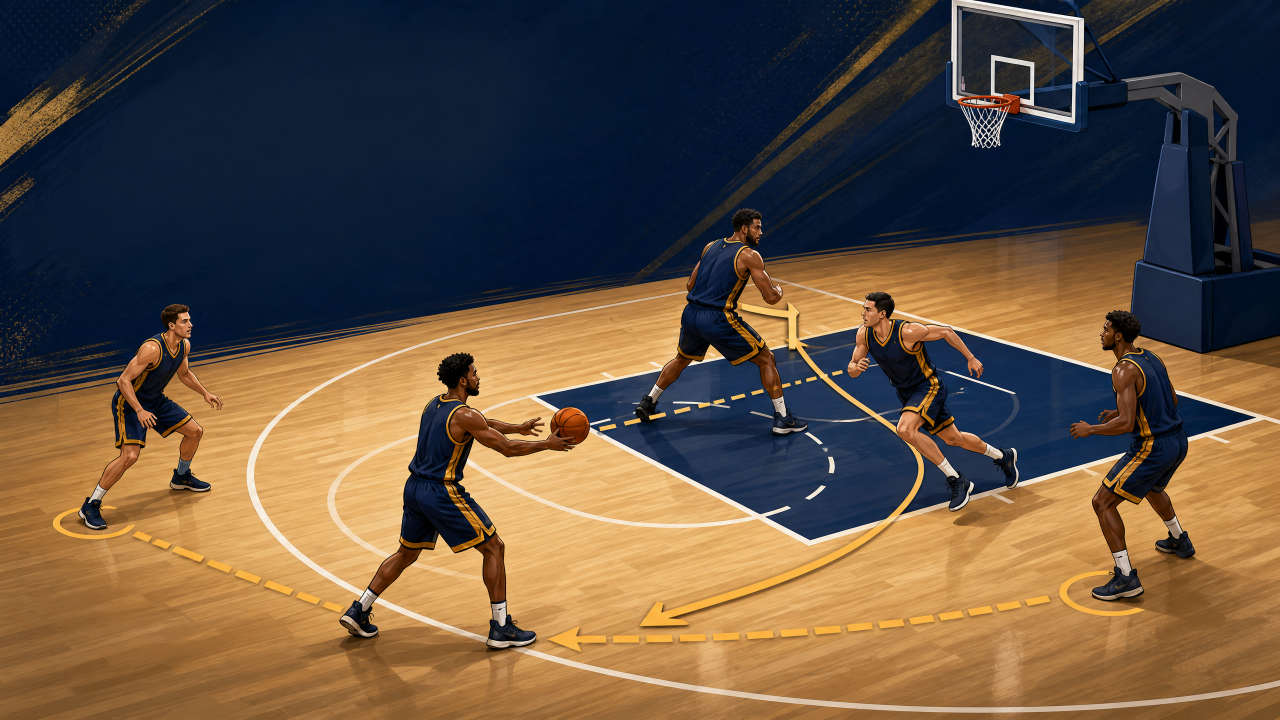 4-Out, 1-In Motion Continuity: Wing Ball-Screen Attack