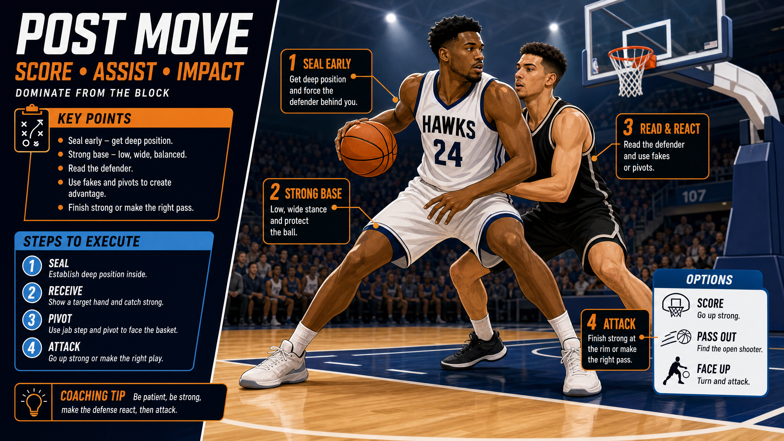 Post Dominance: Drop Step & Up-and-Under Footwork Drill