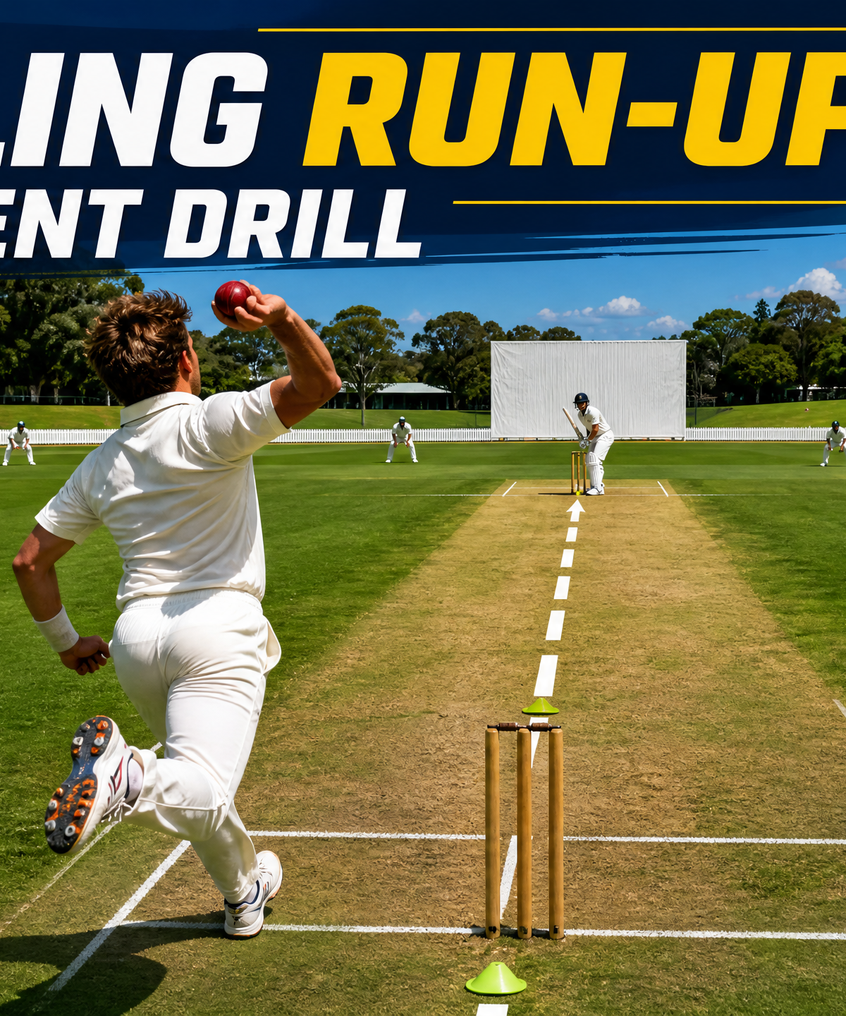 Bowling Run-Up Alignment & Crease Positioning Drill