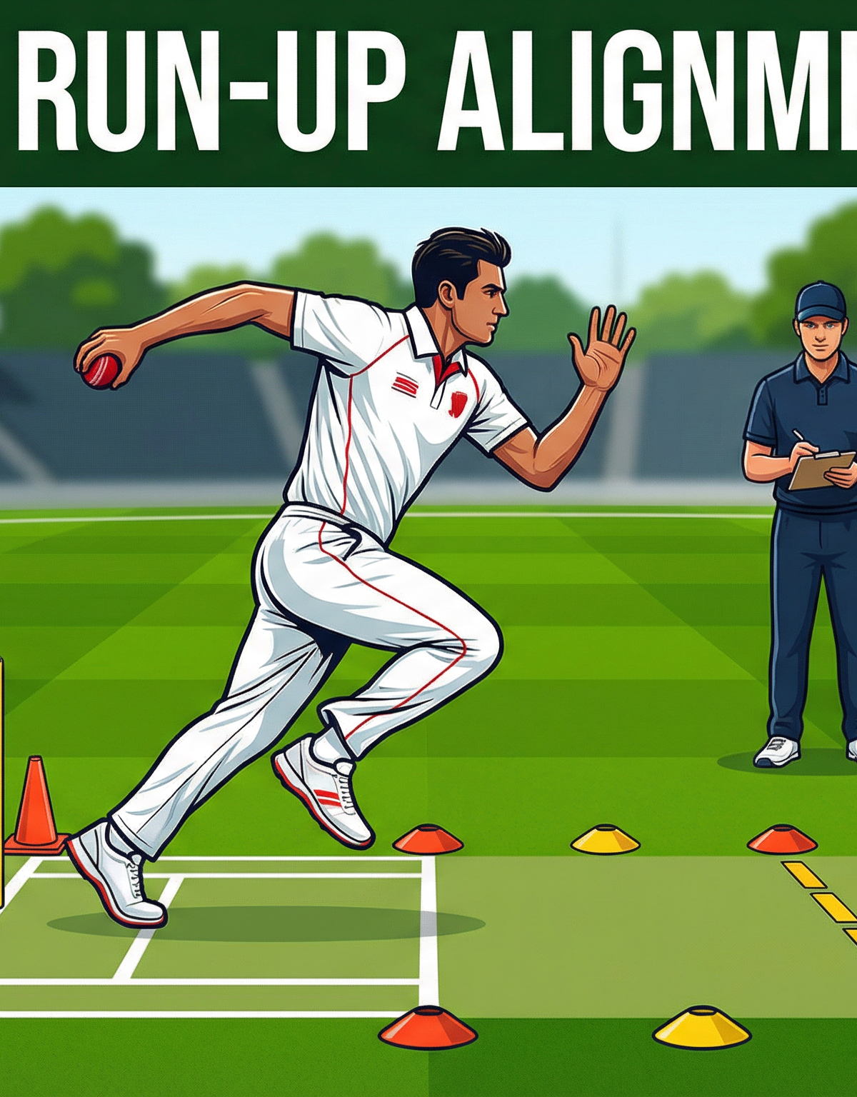Bowling Run-Up Alignment Drill: Mastering the Approach