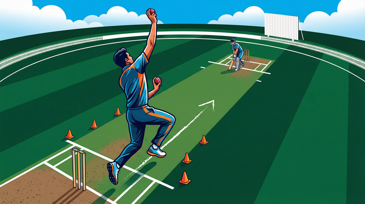 The Perfect Path: Fast Bowling Run-Up Alignment Drill