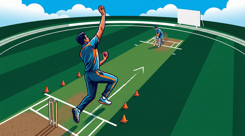 The Perfect Path: Fast Bowling Run-Up Alignment Drill