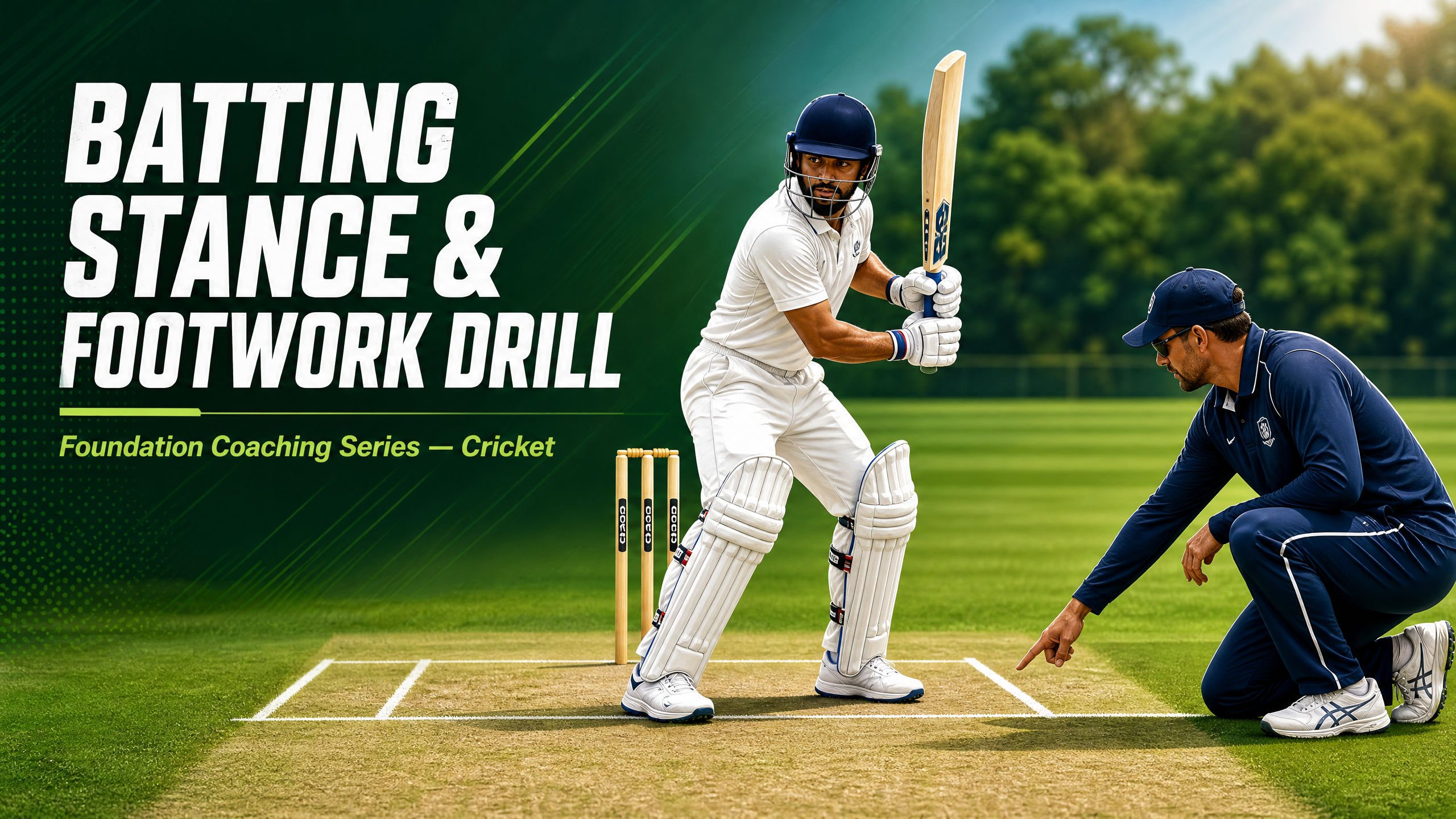 Mastering the Crease: The Four-Cone Batting Stance & Footwork Drill