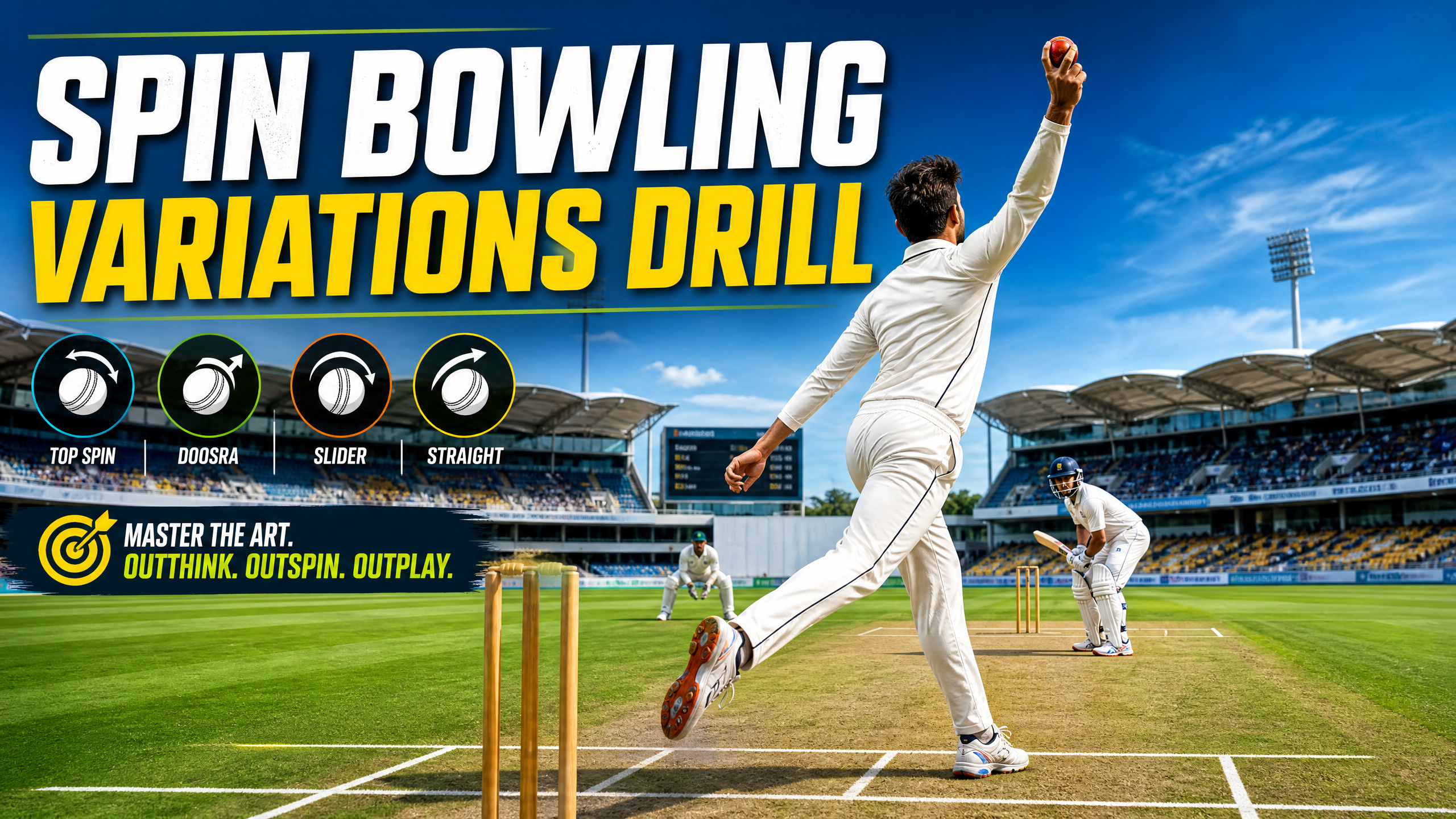 Mastering Spin Bowling Variations: The 4-Zone Target Drill