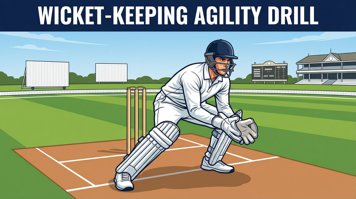 Wicket-Keeping Agility Drill: The Lateral Shuffle & Multi-Zone Take