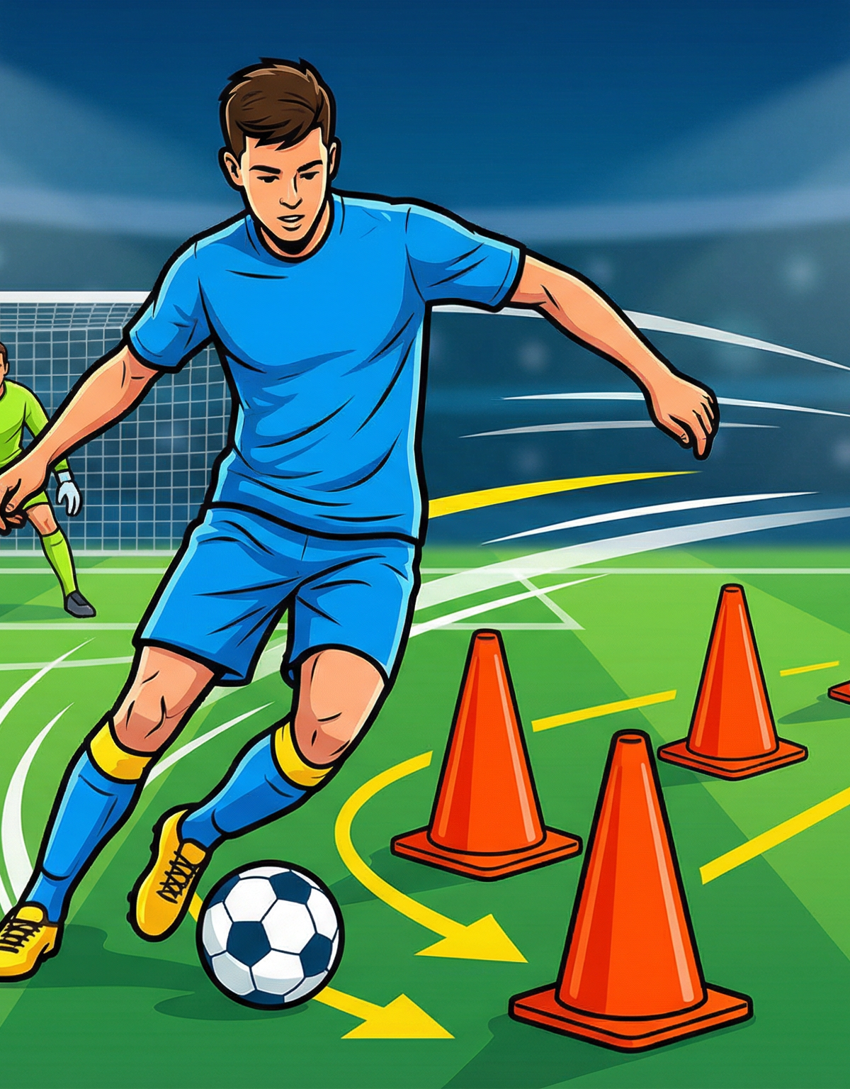 Elite Dribbling Through Cones & Finishing Drill