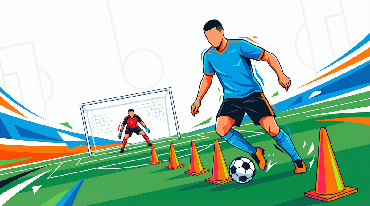 Elite Dribbling & Finishing: Cone Weave to Goal