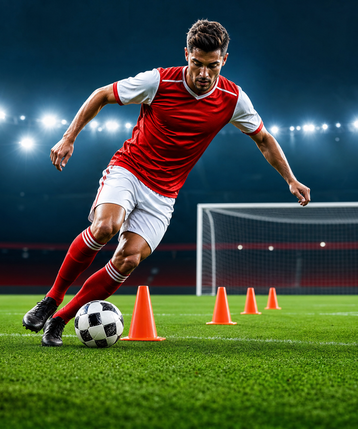 Elite Slalom & Strike: Precision Dribbling and Finishing Drill