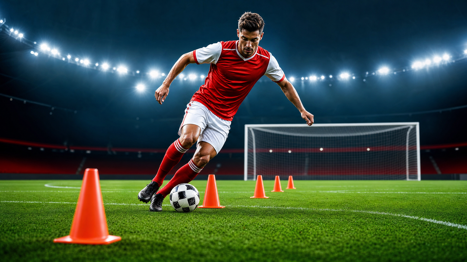 Elite Slalom & Strike: Precision Dribbling and Finishing Drill