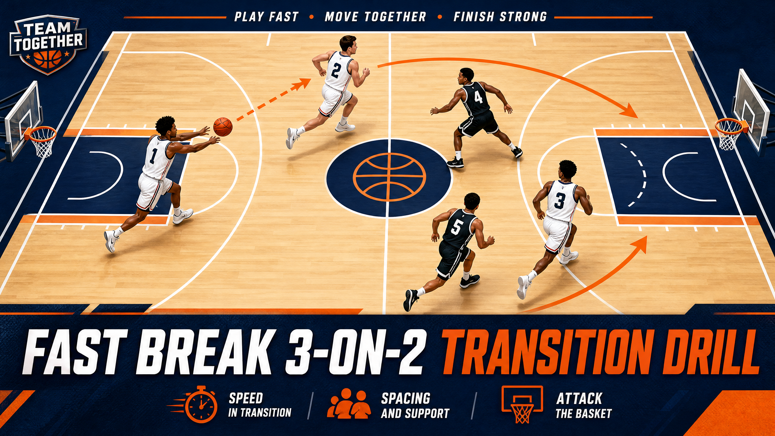 Mastering the Fast Break: 3-on-2 Continuous Transition Drill