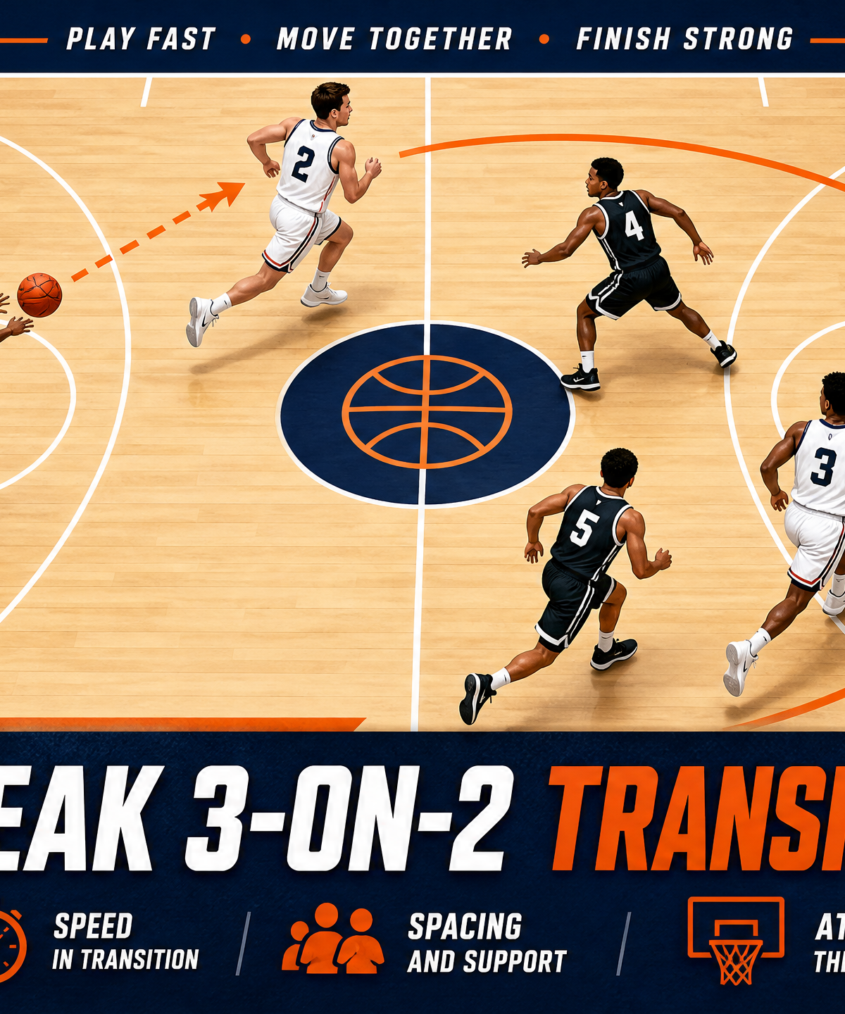 Mastering the Fast Break: 3-on-2 Continuous Transition Drill