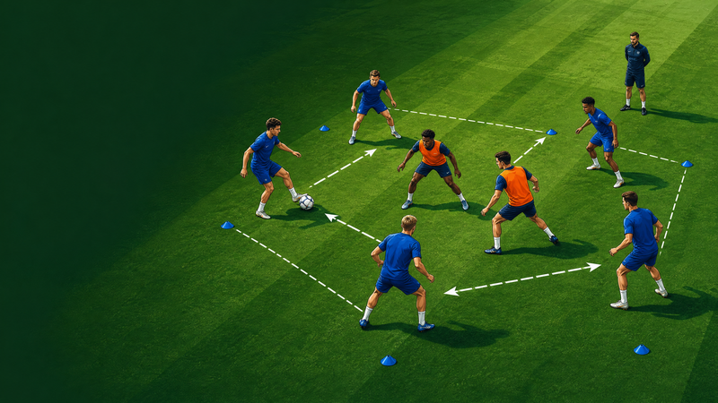 6v2 Rondo Passing and Possession Drill: Receive, Fix and Play Away