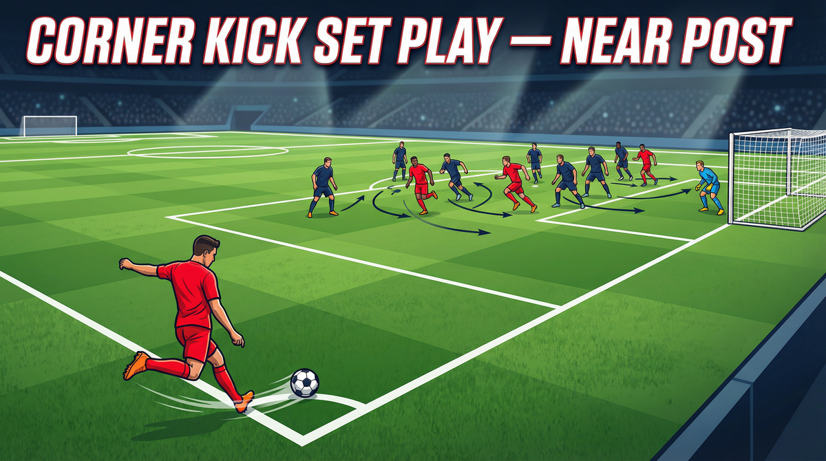Corner Kick Set Play: The Near-Post Flick