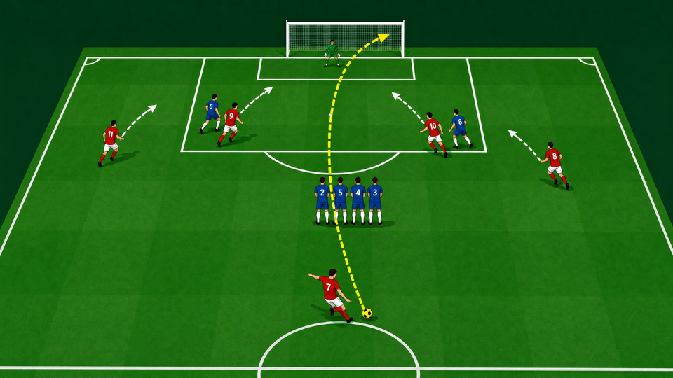 The Decoy Runner & Far Post Delivery: Attacking Free Kick Masterclass