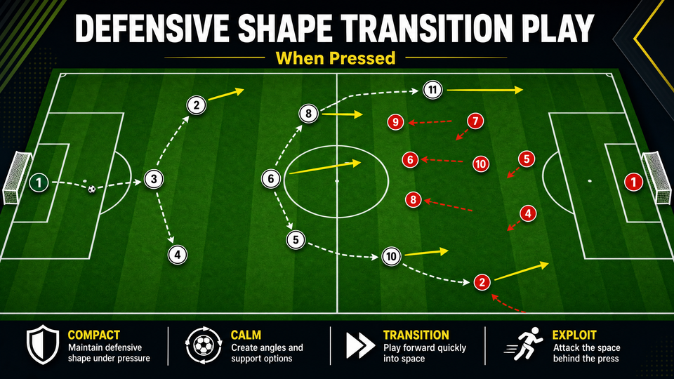 Defensive Shape Transition Play When Pressed