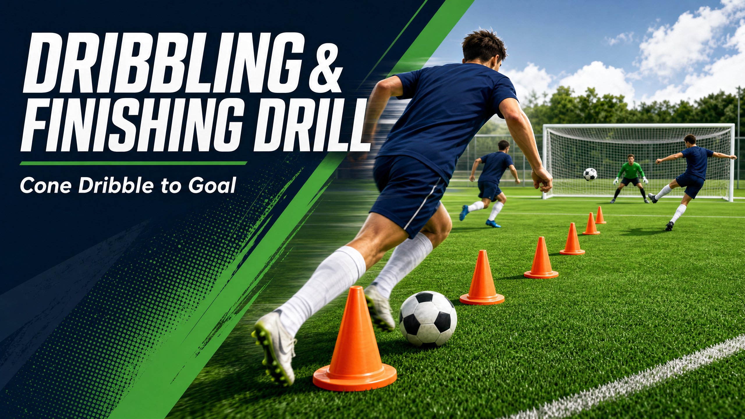 Dribbling Through Cones with Finishing Drill