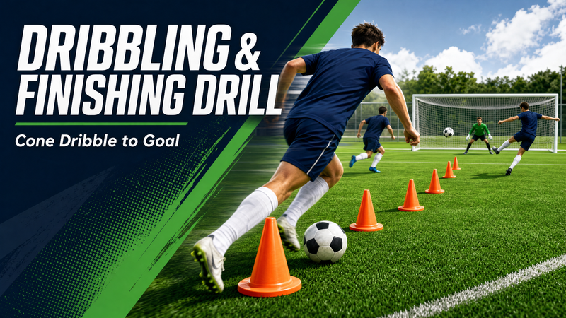 Dribbling Through Cones with Finishing Drill