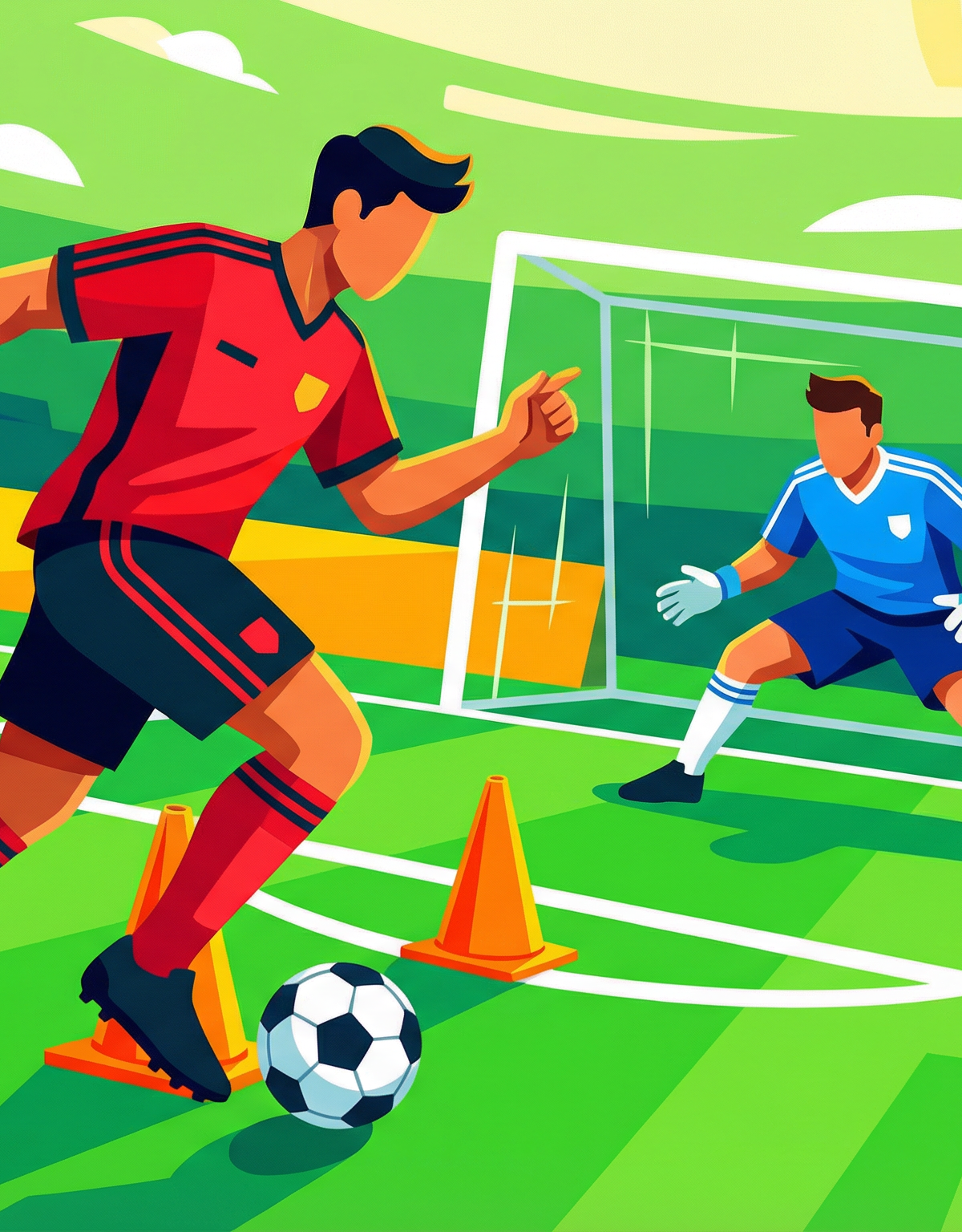 Slalom Dribble & Finish: Mastering Close Control in the Final Third