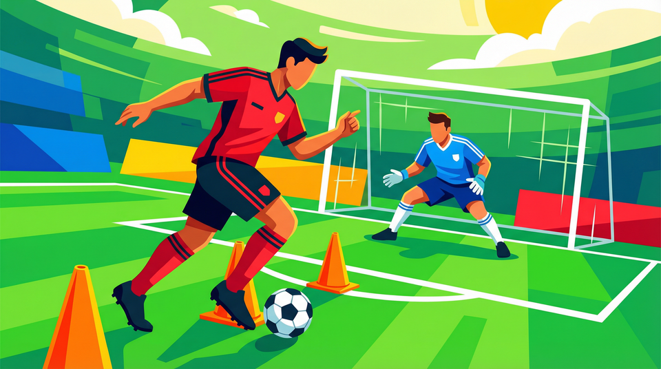Slalom Dribble & Finish: Mastering Close Control in the Final Third