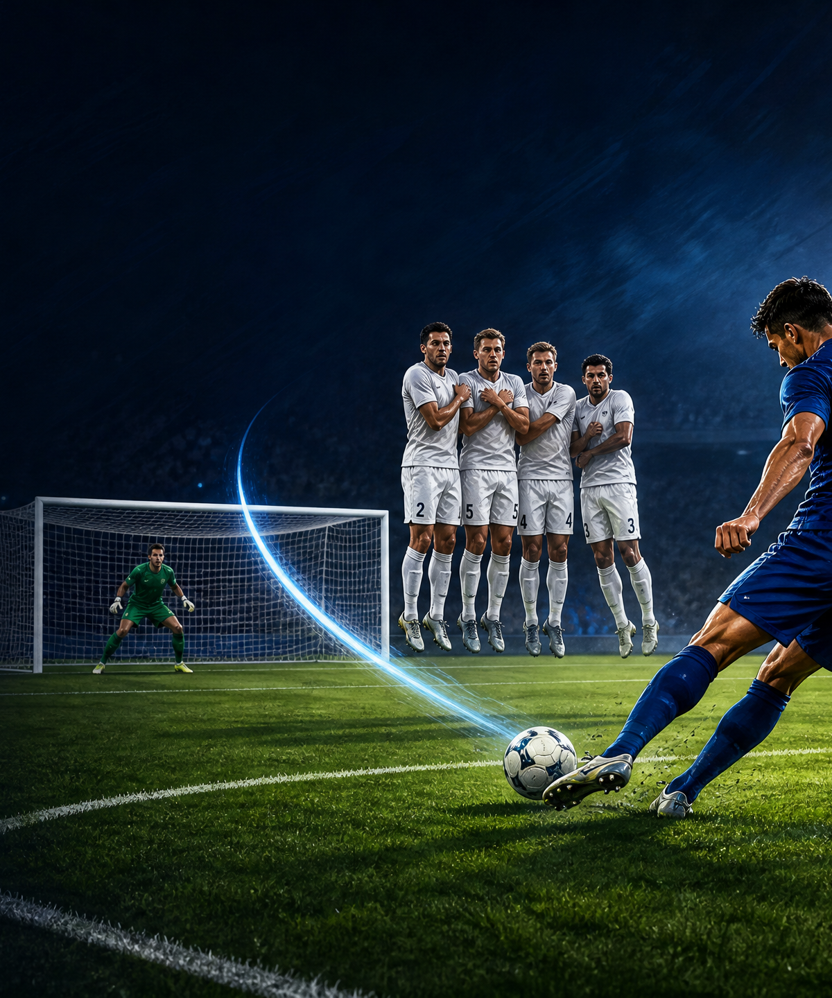 Far-Post Free Kick: Wall, Screen and Curled Delivery