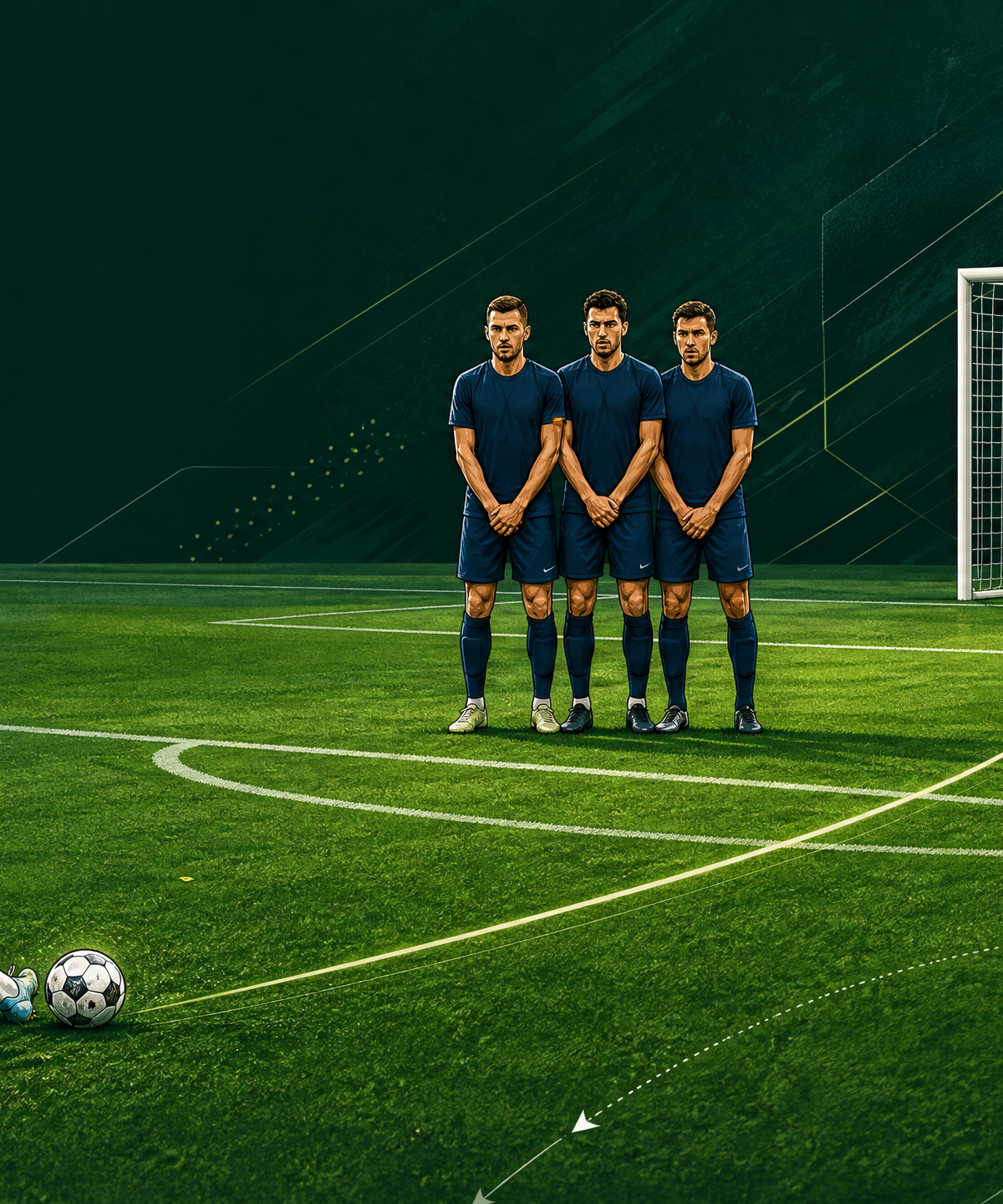 Football Free Kick Wall Manipulation and Far-Post Delivery Play