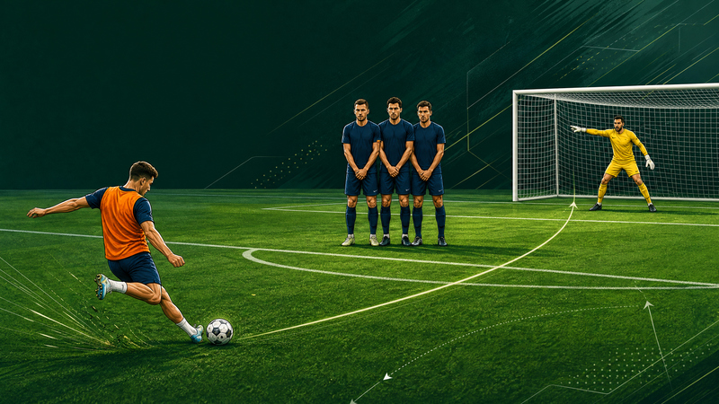Football Free Kick Wall Manipulation and Far-Post Delivery Play