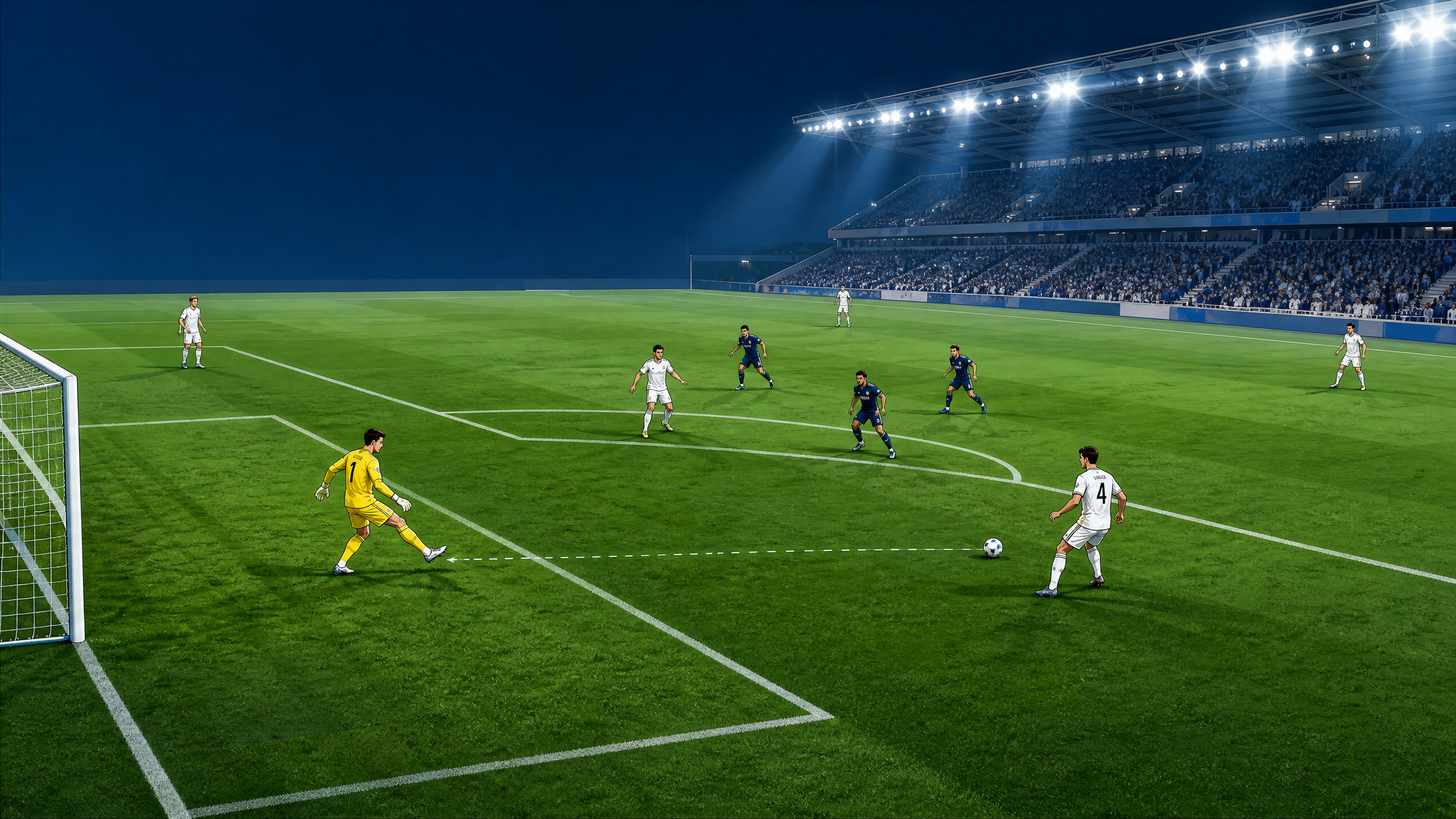 Goal-Kick Build-Up: Create the First Free Player and Play Through the Press