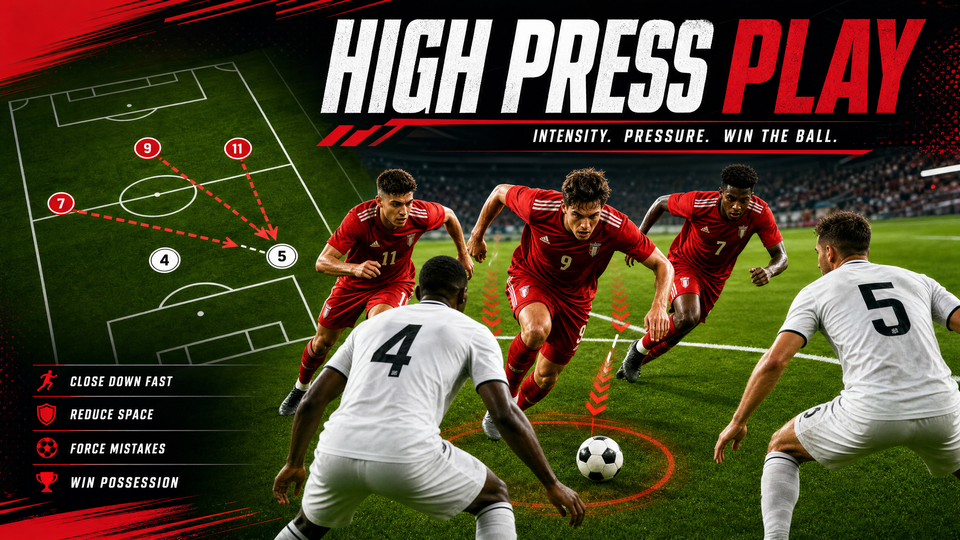 High Press Play from Front Three: Forcing Wide Turnovers