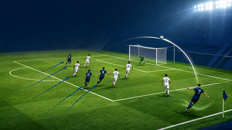 Penalty-Box Movement Play for Crosses: Near-Post Decoy, Late Arrival and Far-Post Finish