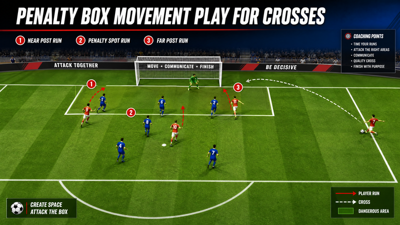 Mastering Penalty Box Movement: The Three-Runner Cross Attack