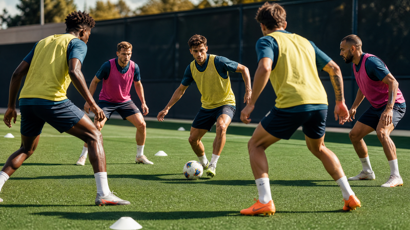 High-Intensity 4v2 and 5v3 Rondo Possession Drill