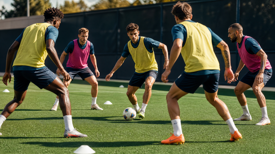 High-Intensity 4v2 and 5v3 Rondo Possession Drill