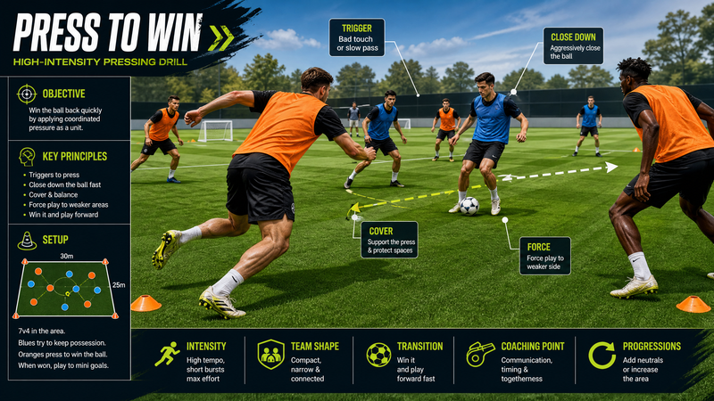 High-Intensity Pressing Triggers and Recovery Drill