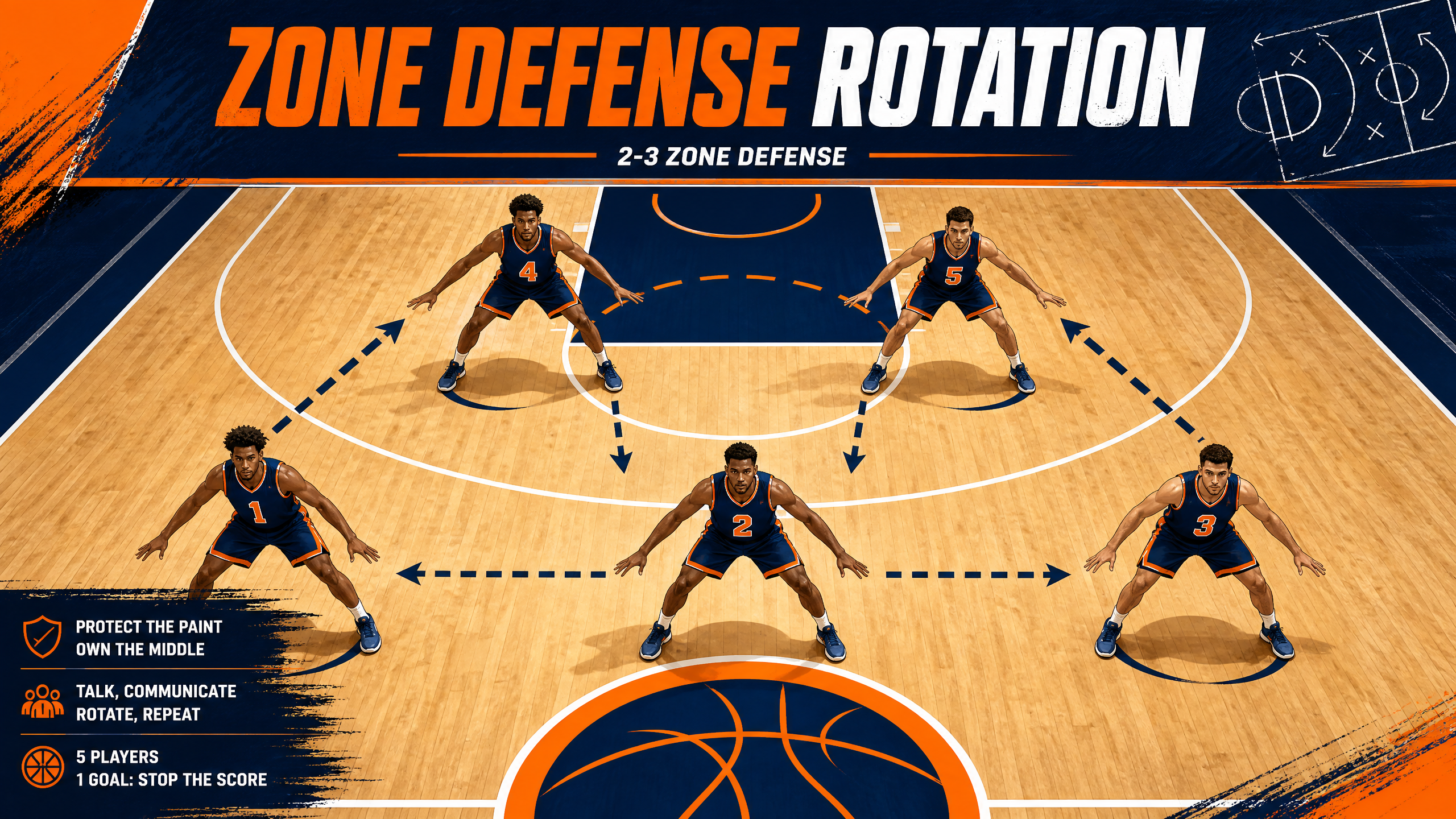 Mastering the 2-3 Zone Defense: Rotations and Principles