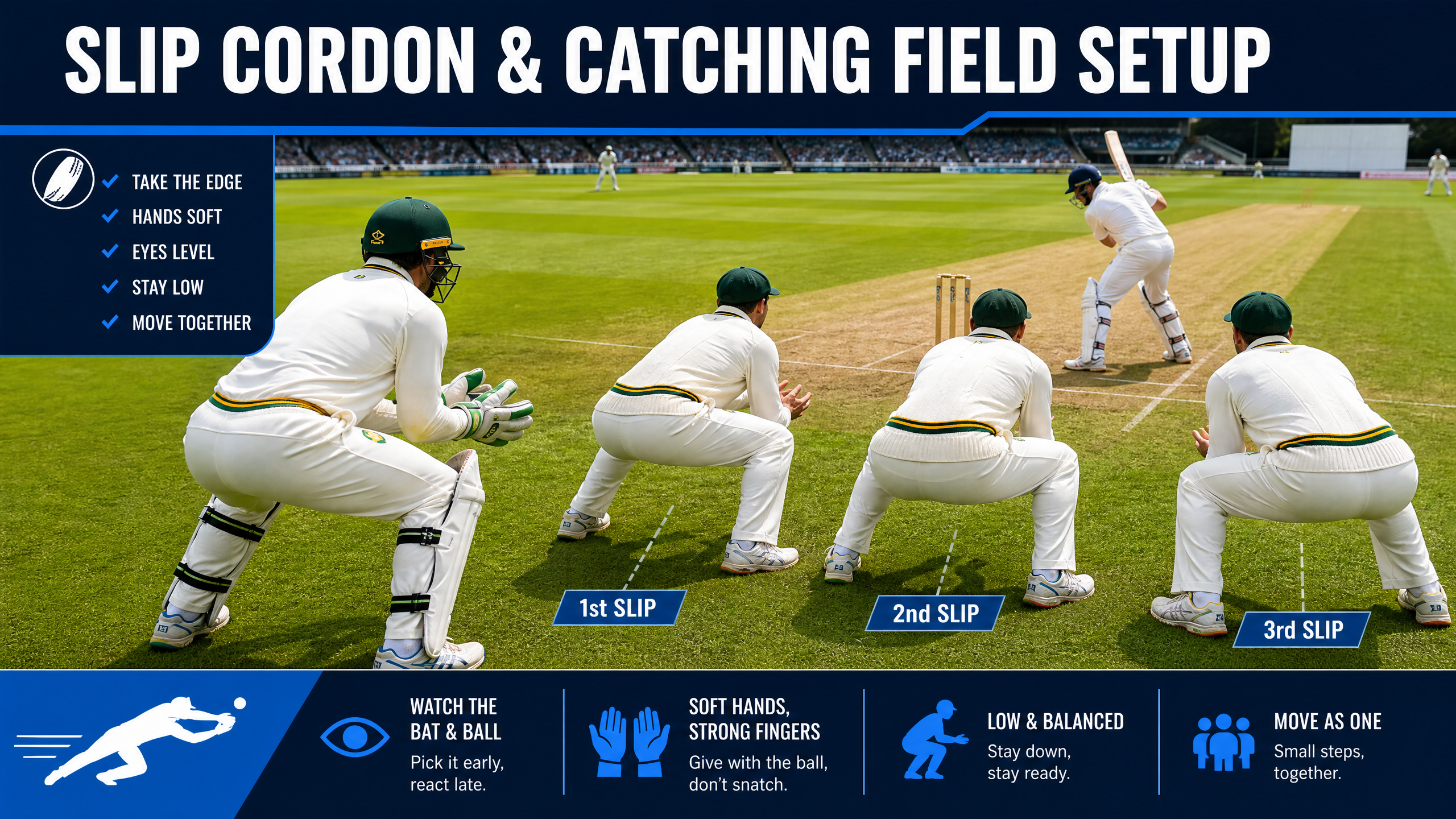Mastering the Slip Cordon: Positioning, Stance, and Catching Field Setup