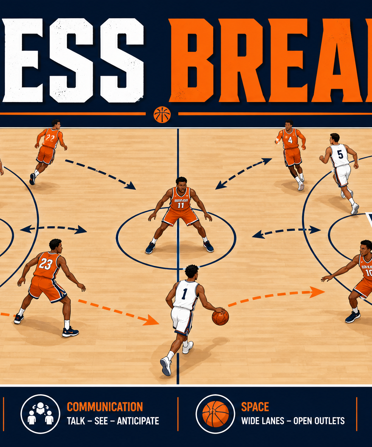 The 'Middle Outlet' Press Break: Beating Full-Court Pressure