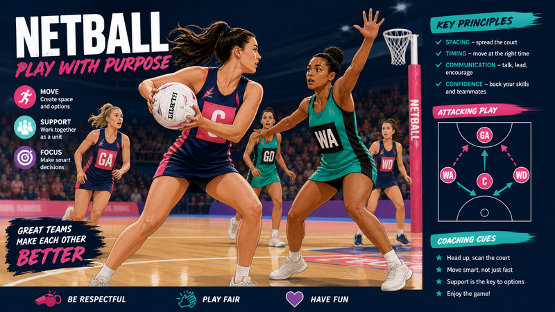 Centre Pass Quick Goal: WA–GA Split Set Play