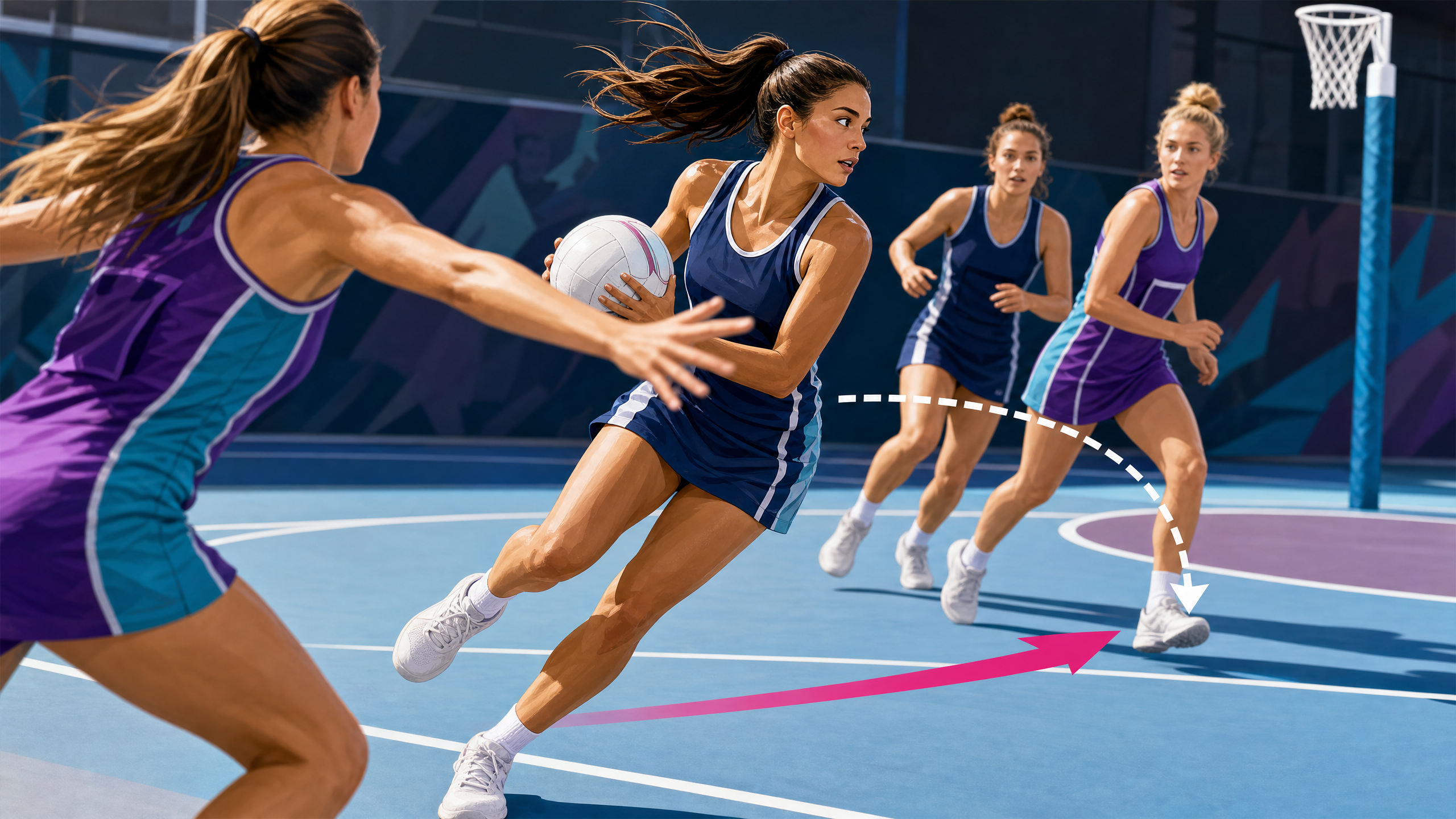 Dynamic Dodging & Leading Drill: Centre-Court to Circle Edge