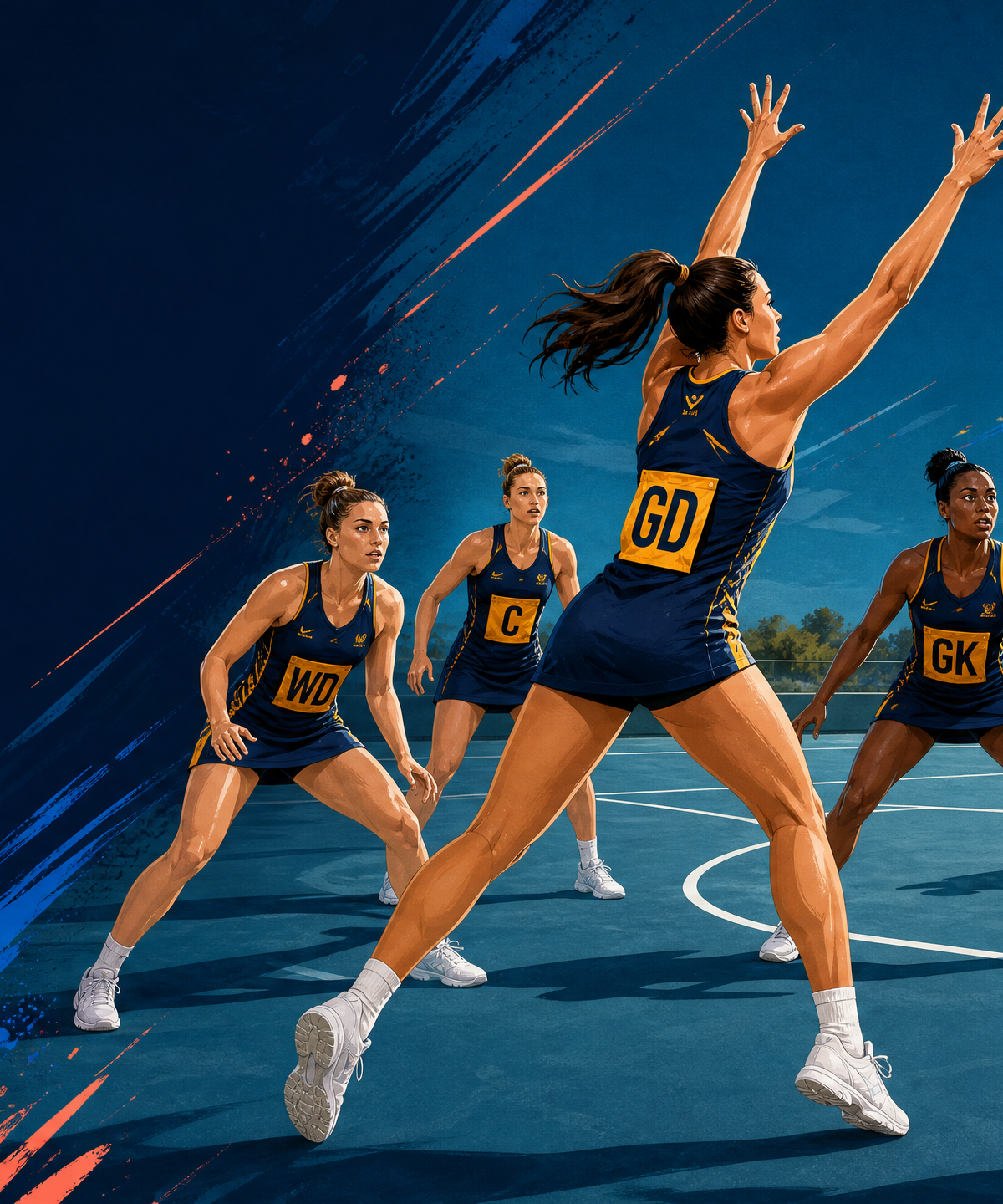 Netball Zone Defence Set-up Play: 2–3–2 Canopy and Sideline Funnel