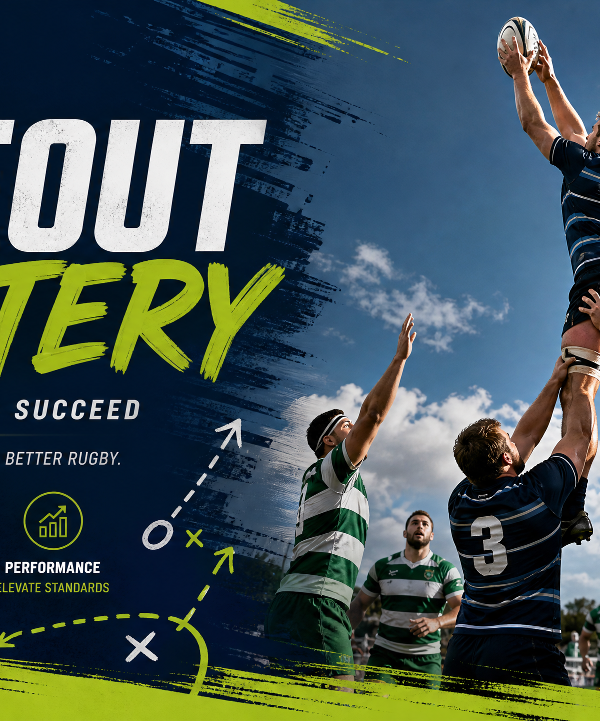 5-Man Lineout: Front Dummy to Middle Lift-and-Play Drill