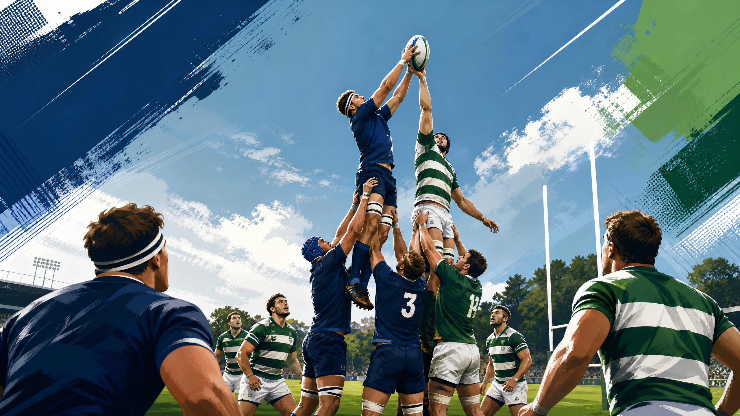 Rugby Lineout Steal: Middle-Pod Mirror on Opposition Throw