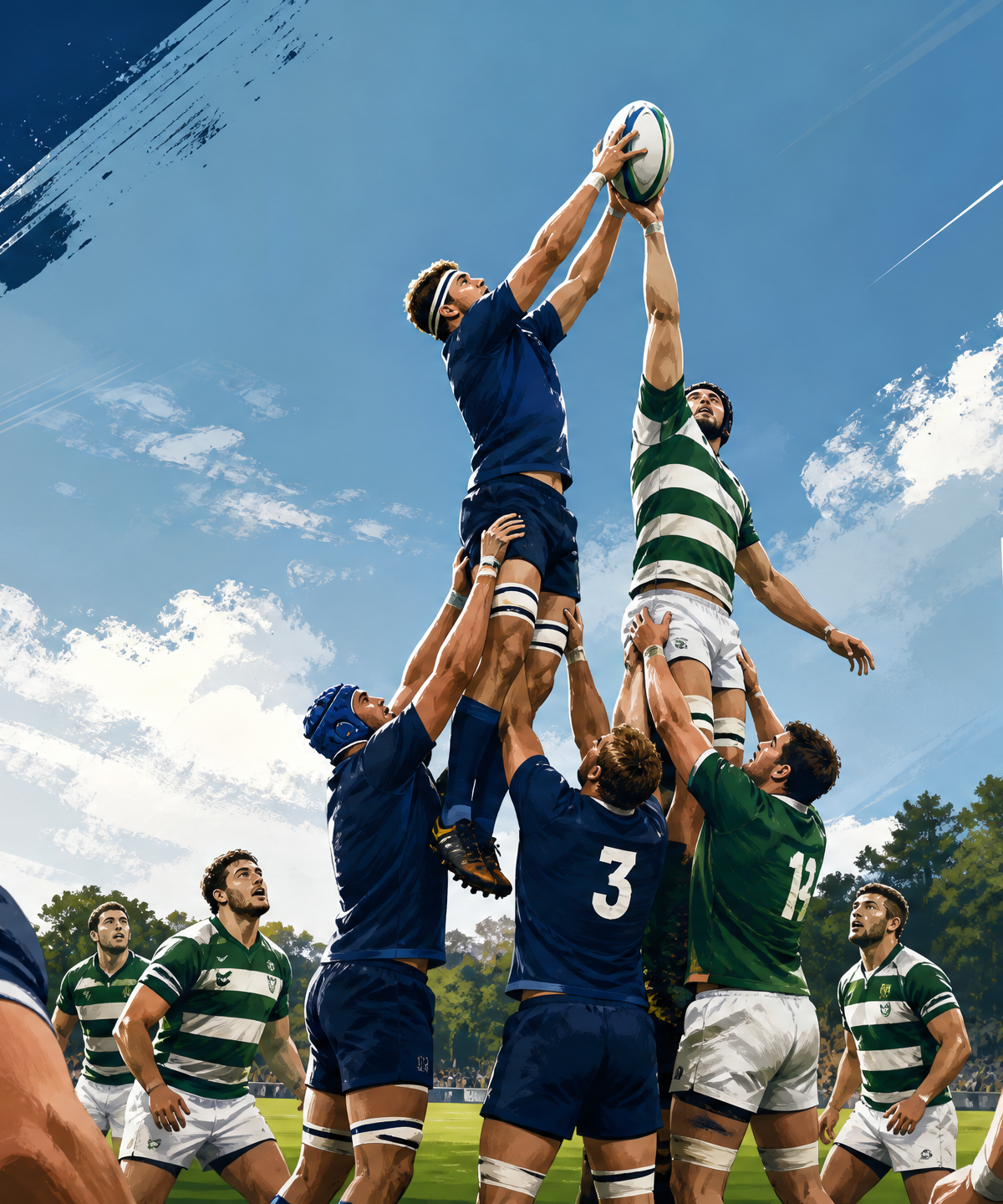 Rugby Lineout Steal: Middle-Pod Mirror on Opposition Throw
