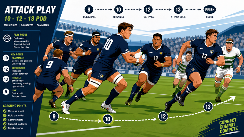 Penalty Corner Attack Play: The 10-12-13 Pod Strike