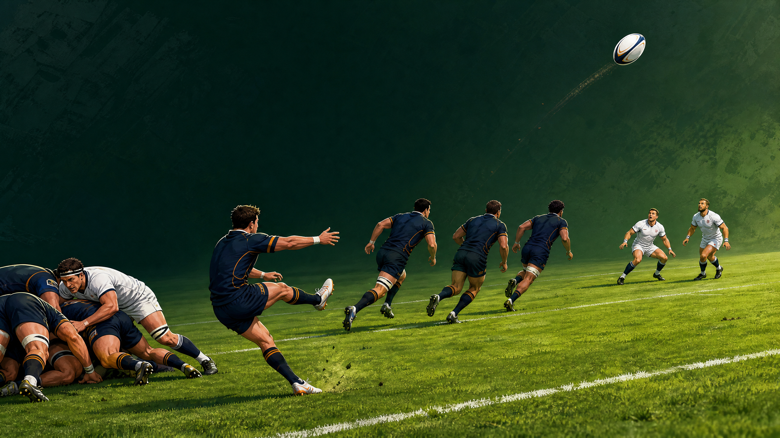 Rugby Union Box Kick Chase & Press: Win the Air, Own the Next Phase